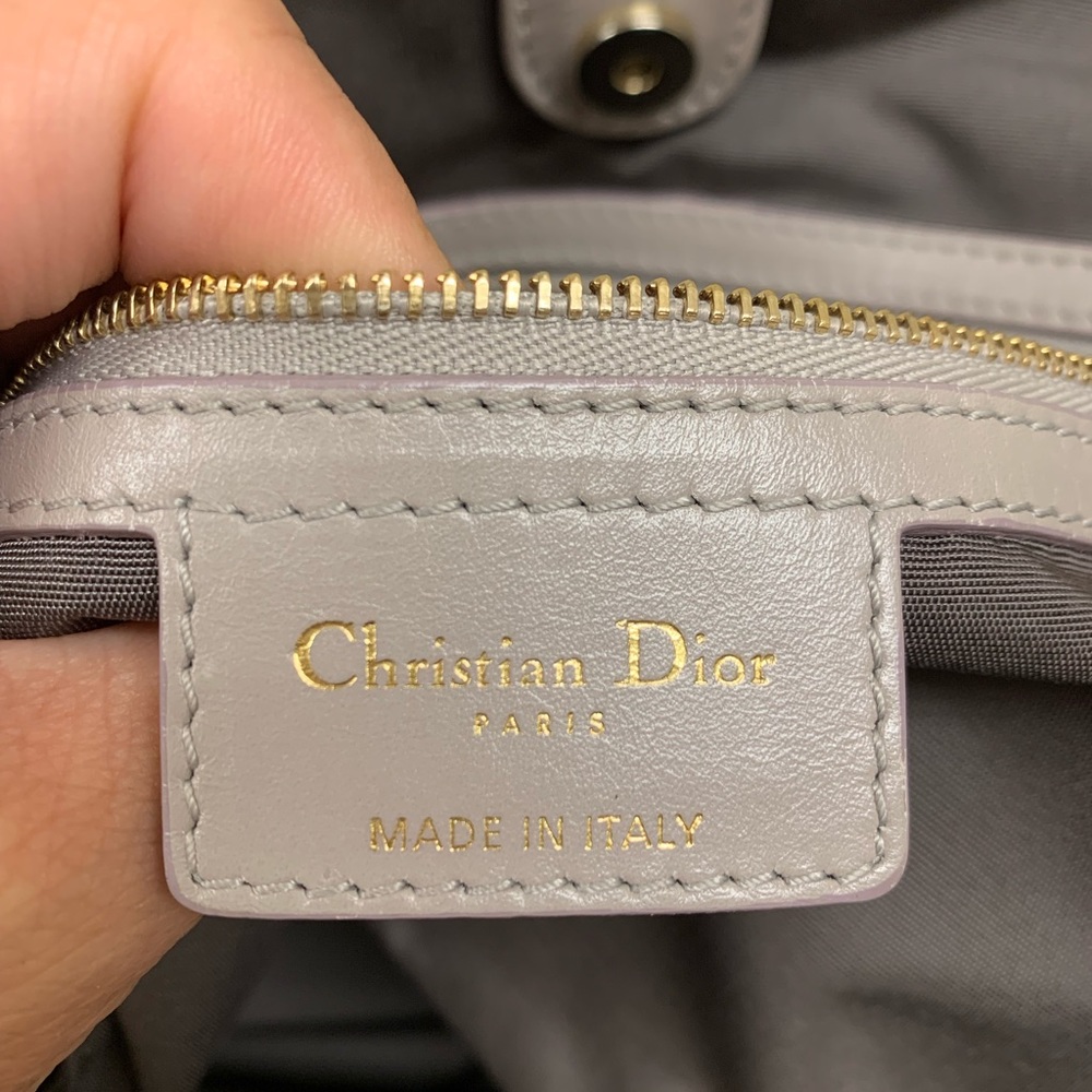💐Authentic CHRISTIAN DIOR Gray Cannage Quilted Coated Canvas Small Tote … - Picture 7 of 16
